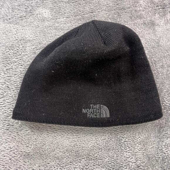 North Face Hat Beanie Knit Skullcap Stretch Mens Winter Warm Embroidered Black - Picture 1 of 8